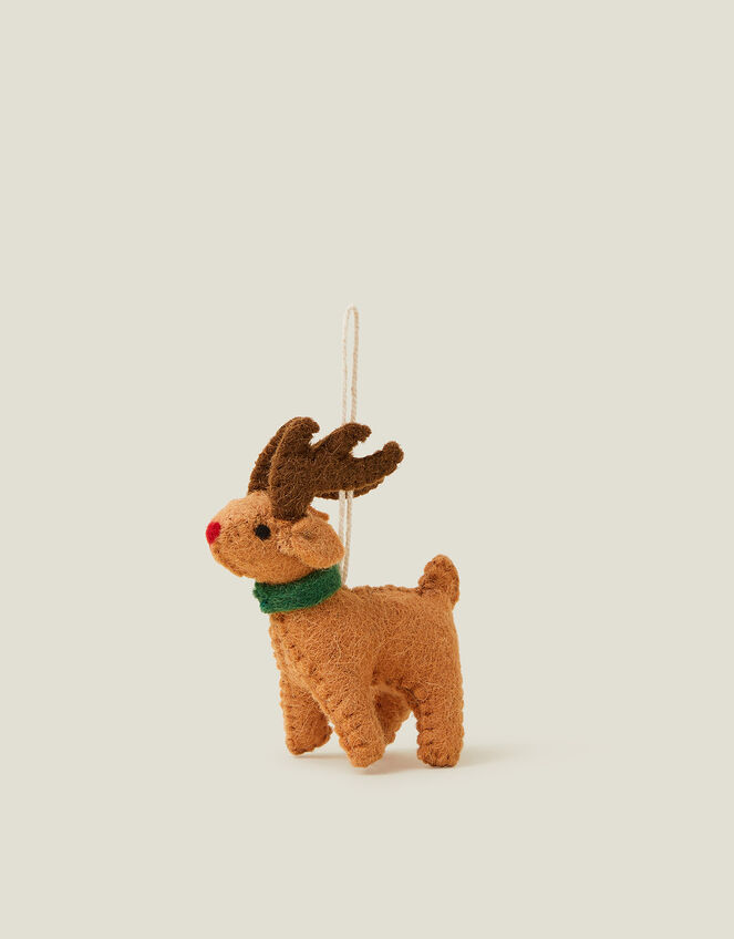 Felt Reindeer Christmas Tree Decoration, , large