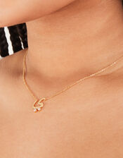 14ct Gold-Plated Arabic Initial Pendant Necklace - Y (Yaa), , large