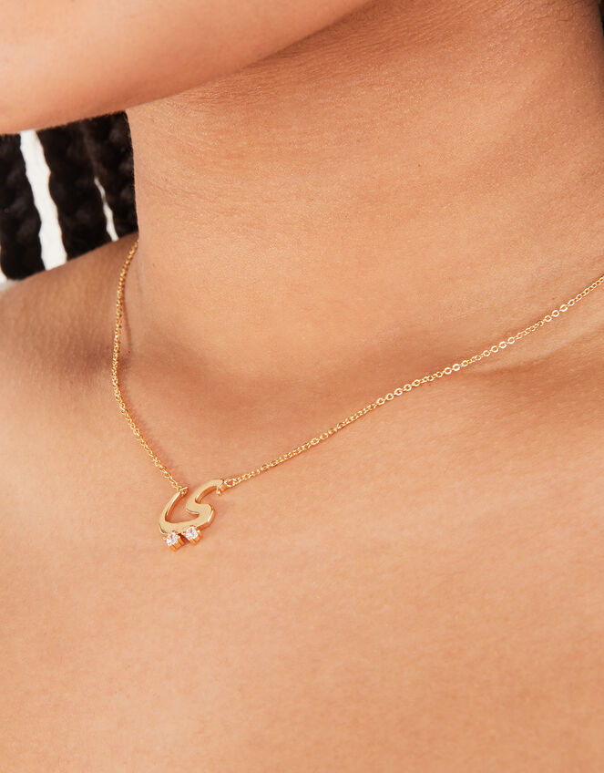 14ct Gold-Plated Arabic Initial Pendant Necklace - Y (Yaa), , large