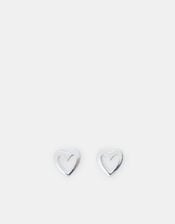 Sterling Silver Cut Out Heart Earrings, , large