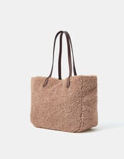Reversible Faux Shearling Shoulder Bag, , large