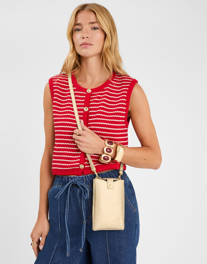 Metallic Multipocket Phone Bag, , large