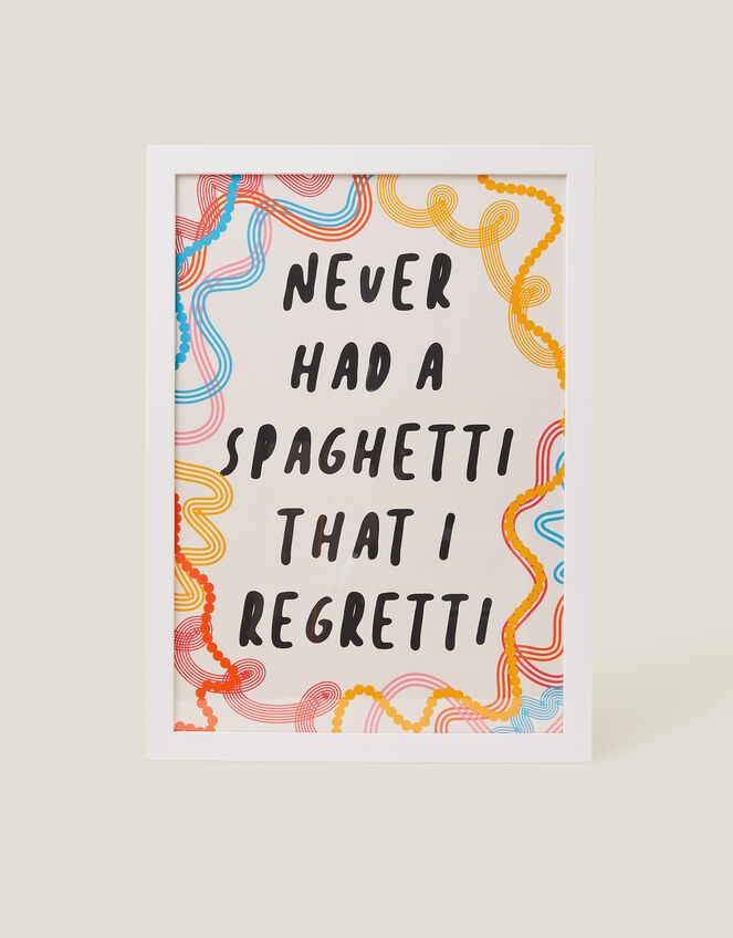 Pink Giraffe Print Co Spaghetti Slogan Framed A3 Art Print, , large