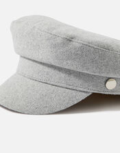 Wool Baker Boy Hat, Grey (LIGHT GREY), large