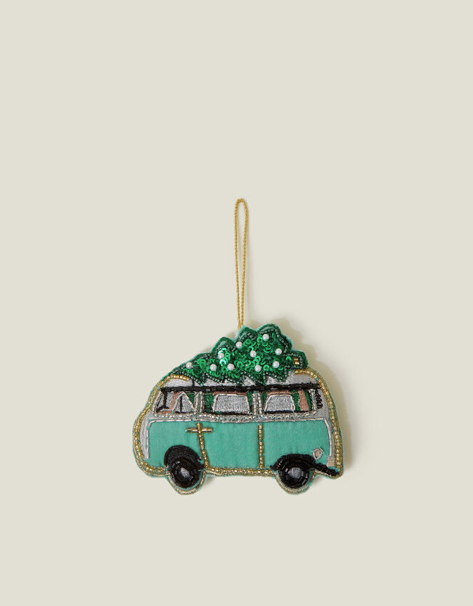 Festive Campervan Christmas Tree Decoration, , large