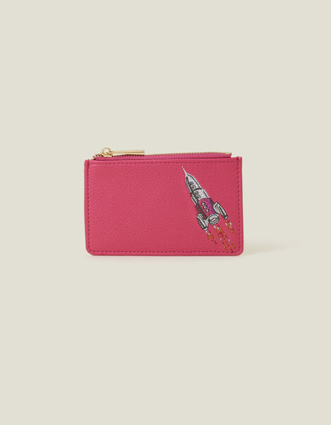 Embroidered Rocket Card Holder, , large