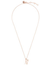 Rose Gold-Plated Initial Star Necklace - N, , large