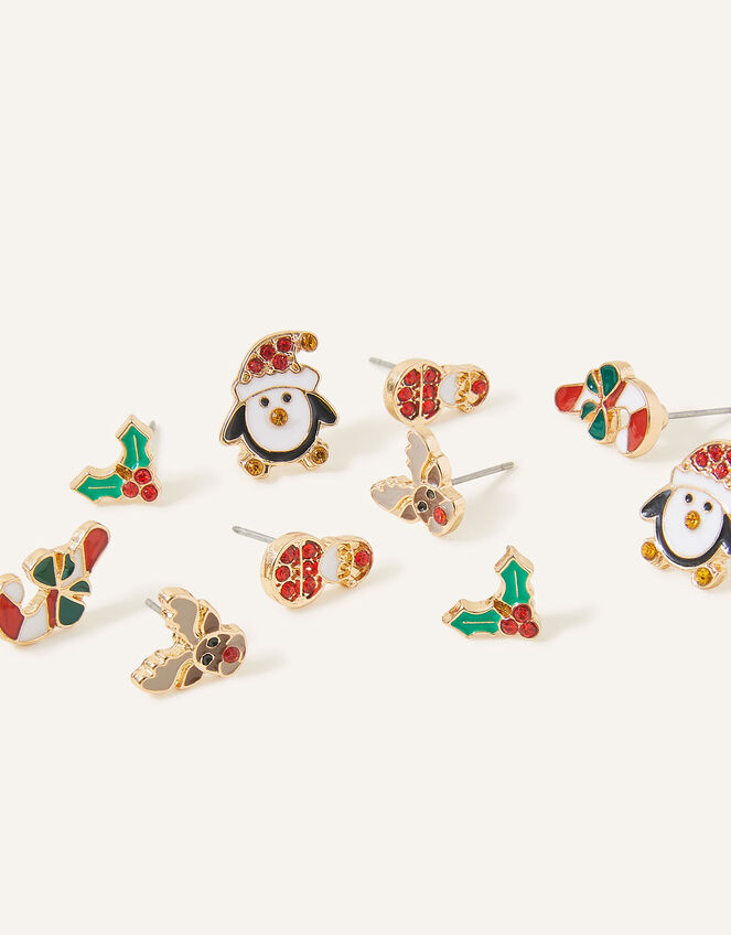 Christmas Stud Earrings 5 Pack Earrings Accessorize UK