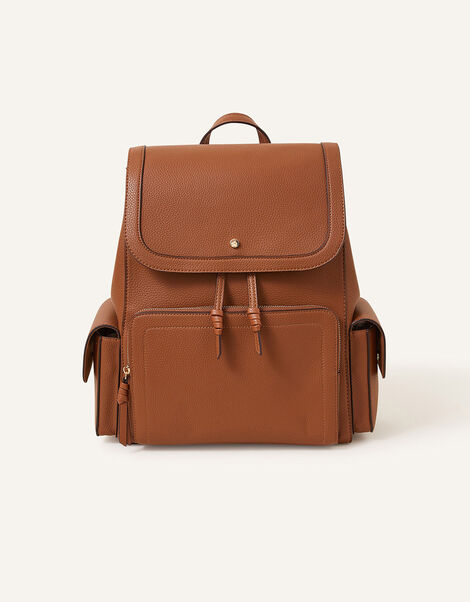 Multi Pocket Laptop Backpack, Tan (TAN), large
