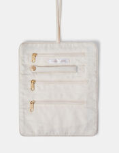 Mirror & Bead Embellished Jewellery Storage Roll, , large