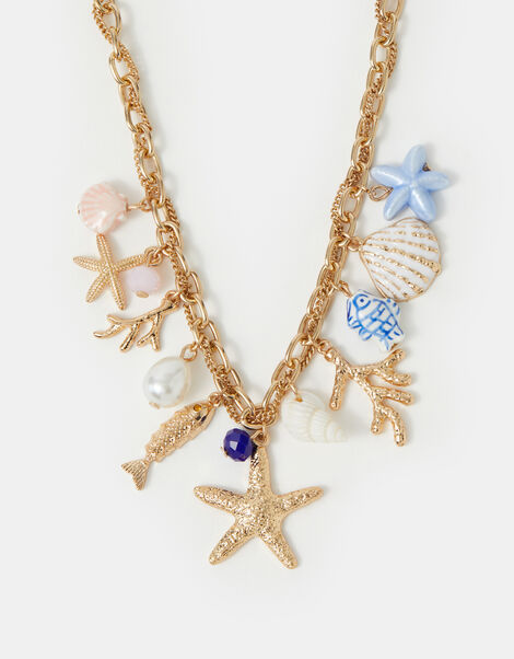 Starfish Charm Dual Chain Necklace, , large