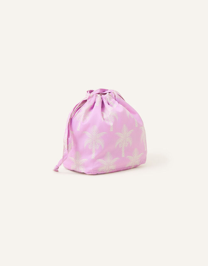 Mini Palm Print Drawstring Bag, Purple (LILAC), large