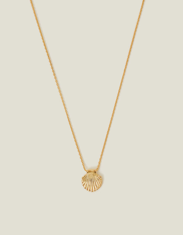 14ct Gold-Plated Shell Necklace, , large