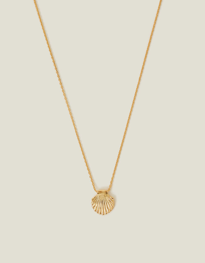 14ct Gold-Plated Shell Necklace, , large