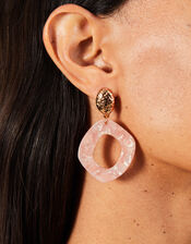 Resin Organic Circle Drop Earrings, , large
