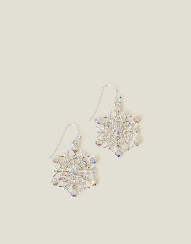 Sparkle Snowflake Drop Earrings, , large