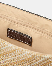 Woven Crossbody Bag, Brown (CHOCOLATE), large