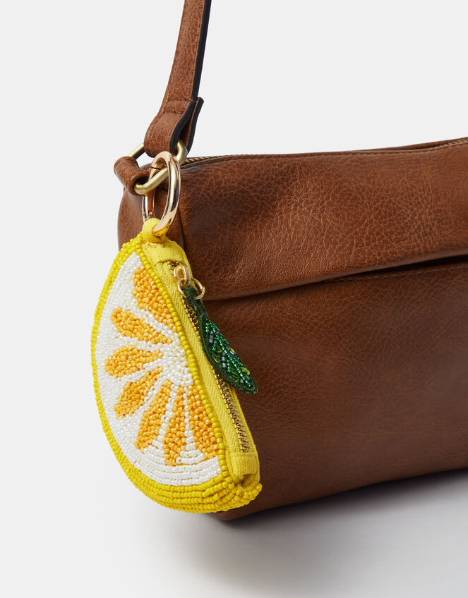 Beaded Lemon Purse Bag Charm, , large
