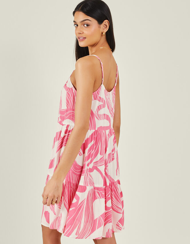 Squiggle Print Short Dress, Pink (PINK), large