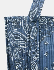 Paisley Print Quilted Shopper Bag, , large