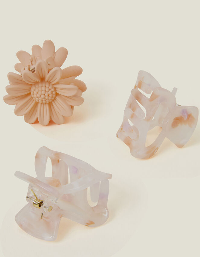 3-Pack Flower and Resin Claw Clips, , large