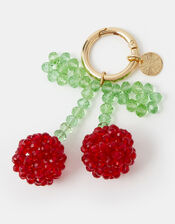 Beaded Cherry Bag Charm, , large