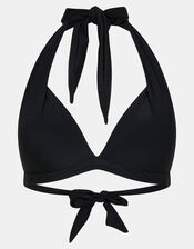 Moulded Cup Halter Neck Bikini Top, Black (BLACK), large
