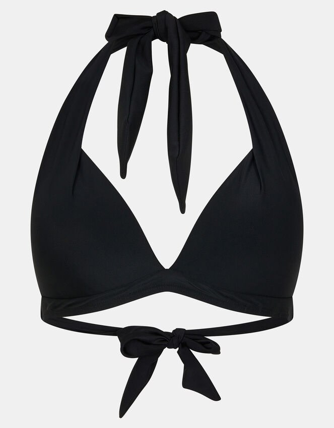 Moulded Cup Halter Neck Bikini Top, Black (BLACK), large