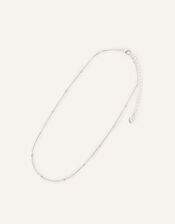 Beaded Chain Necklace , Silver (SILVER), large