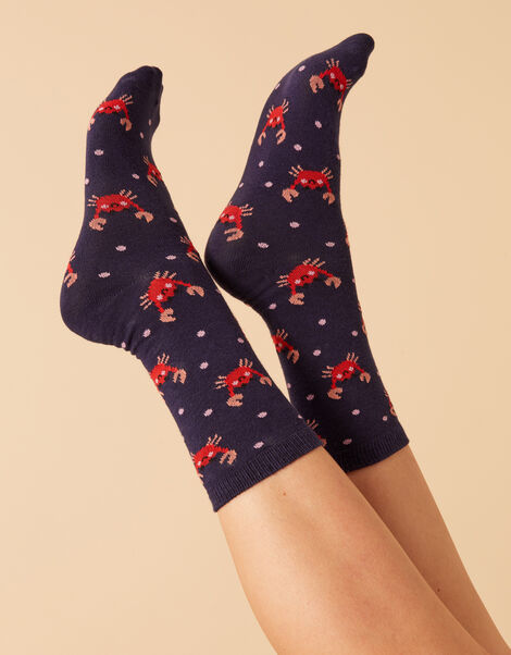 All-Over Crab Print Socks, , large