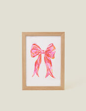 Pink Giraffe Print Co Bow Framed A4 Art Print, , large