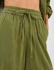 Wide Leg Beach Trousers, Green (KHAKI), large