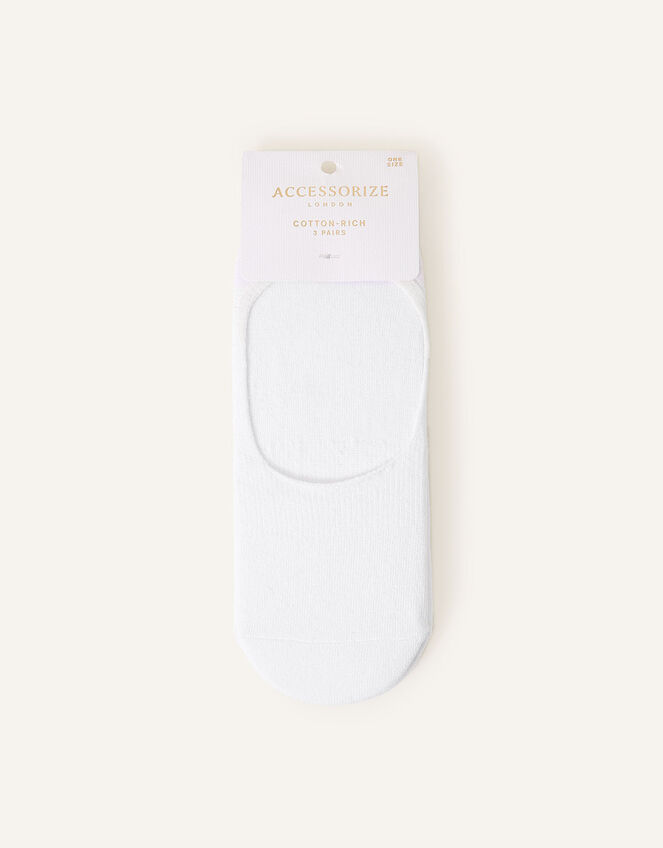 Supersoft Footsie Socks Set of Three, White (WHITE), large