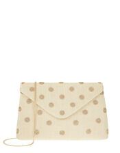 Diamante Polka-Dot Oversized Clutch Bag, , large
