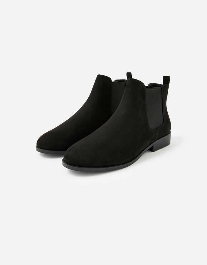 Suedette Chelsea Boots, Black (BLACK), large