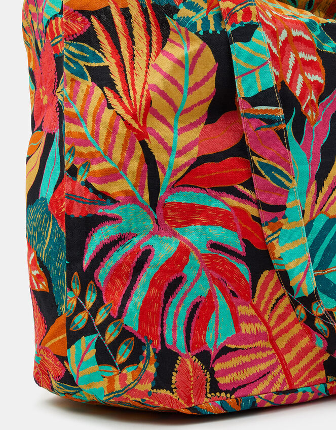 Tropical Print Shopper Bag, , large