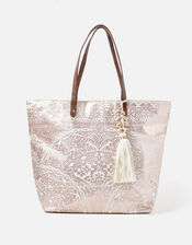 Kea Metallic Print Beach Tote Bag, , large