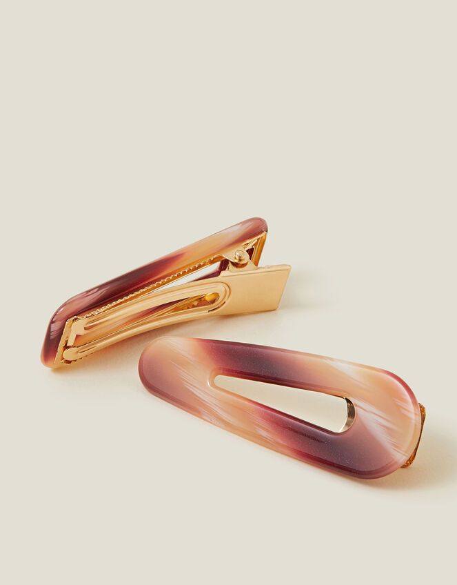2-Pack Marble Hair Clips, , large