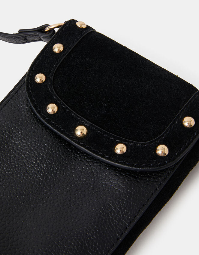 Leather Stud Phone Bag, , large