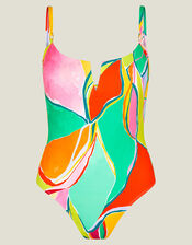 Abstract Print Swimsuit , BRIGHTS MULTI, large