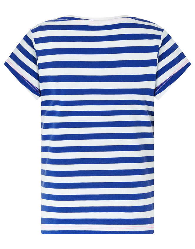 The Future is Bright Heart and Stripe T-Shirt, Blue (BLUE), large
