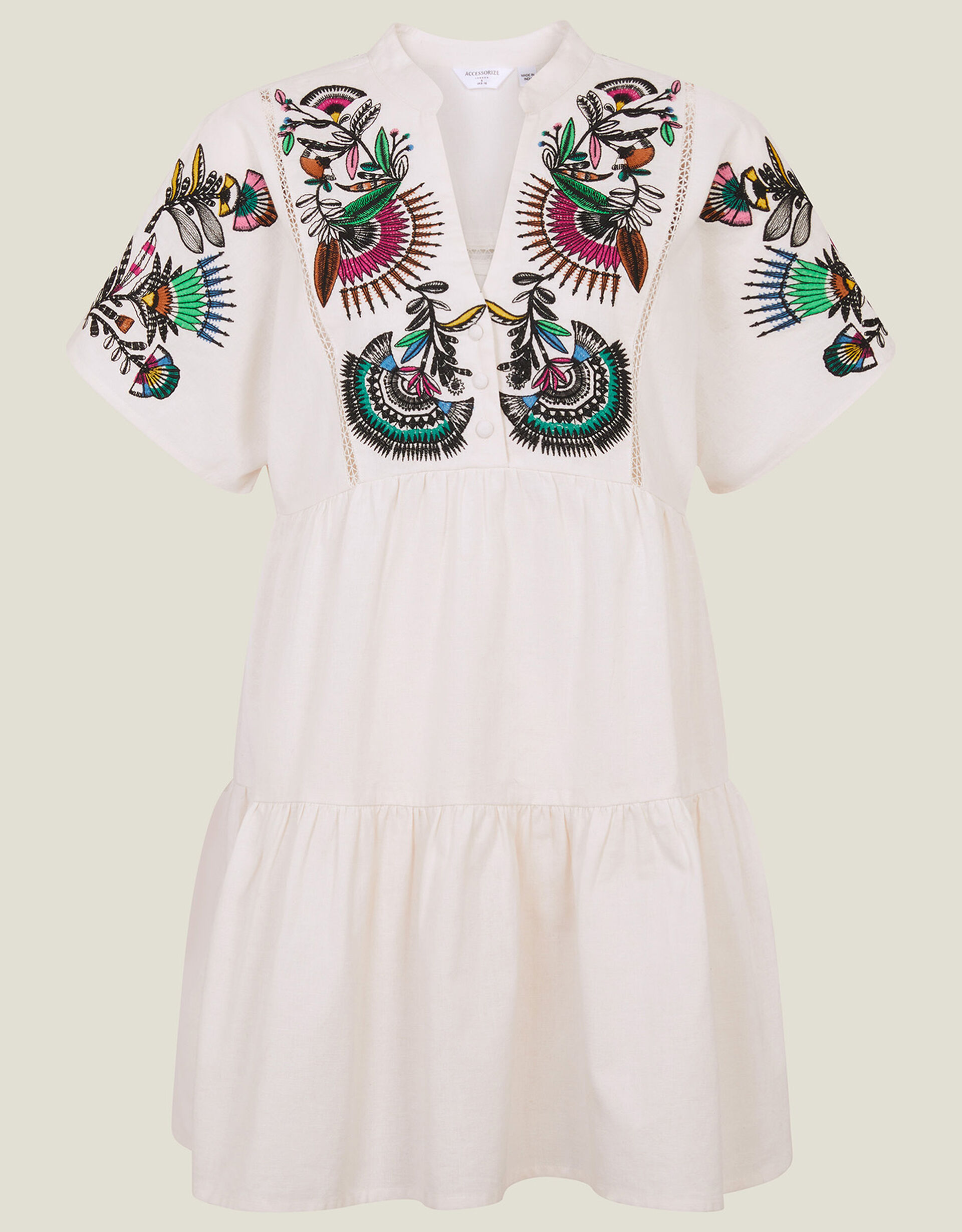 Fan Embroidered Cover Up Dress White Beach holiday dresses