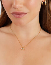 14ct Gold-Plated Evil Eye Charm Necklace, , large