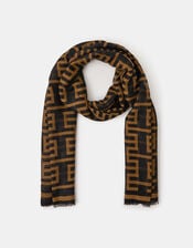Geometric Print Lightweight Scarf, , large