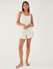 Ditsy Print Short Pyjama Set, Ivory (IVORY), large