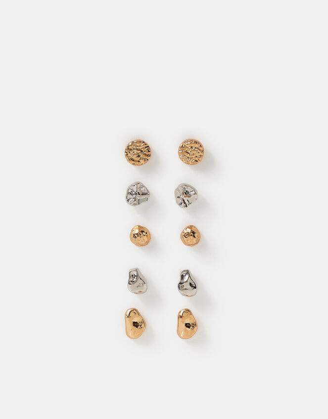 5-Pack Mix Molten Stud Earrings, , large