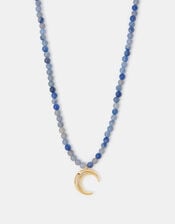 14ct Gold-Plated Bead Moon Pendant Necklace, , large