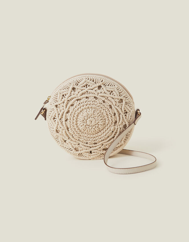 Macrame Circle Crossbody Bag, , large