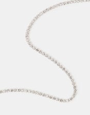 Sterling Silver-Plated Tennis Necklace, , large