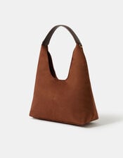 Faux Suede Shoulder Bag, , large